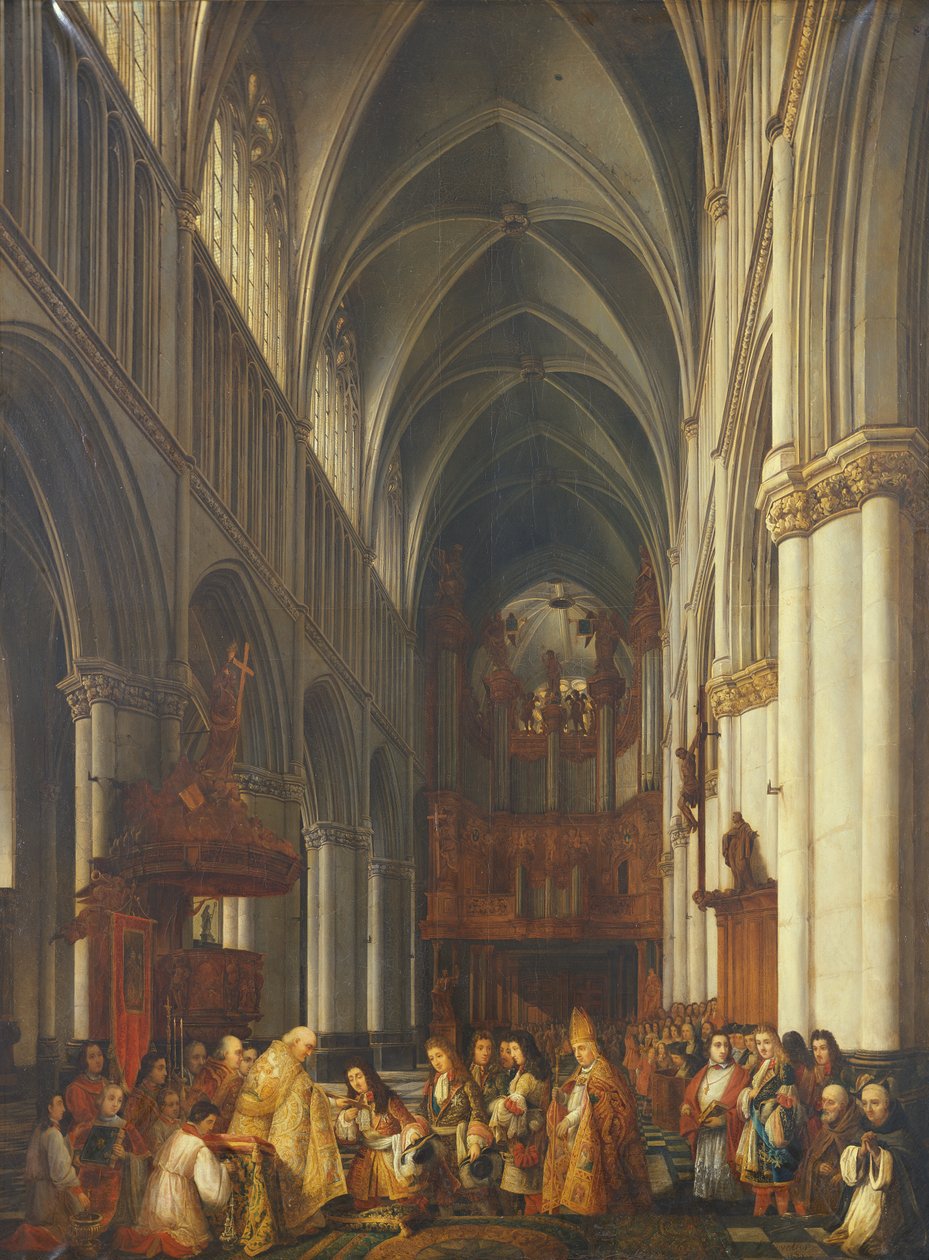 Ludvig XIVs (1638-1715) indtog i Saint-Omers katedral, 1839 af Hippolyte Joseph Cuvelier