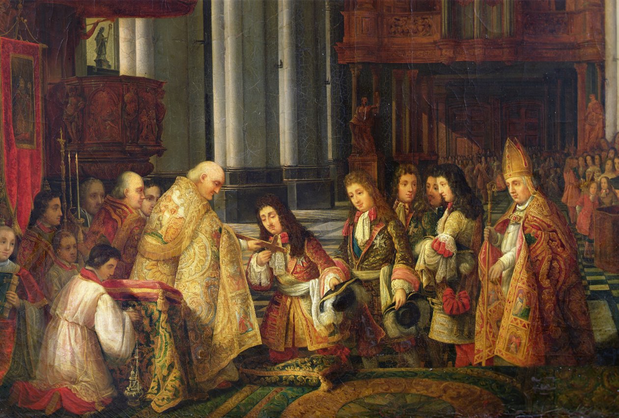 Ludvig XIVs (1638-1715) indgang til Saint-Omers katedral, detaljer af Hippolyte Joseph Cuvelier