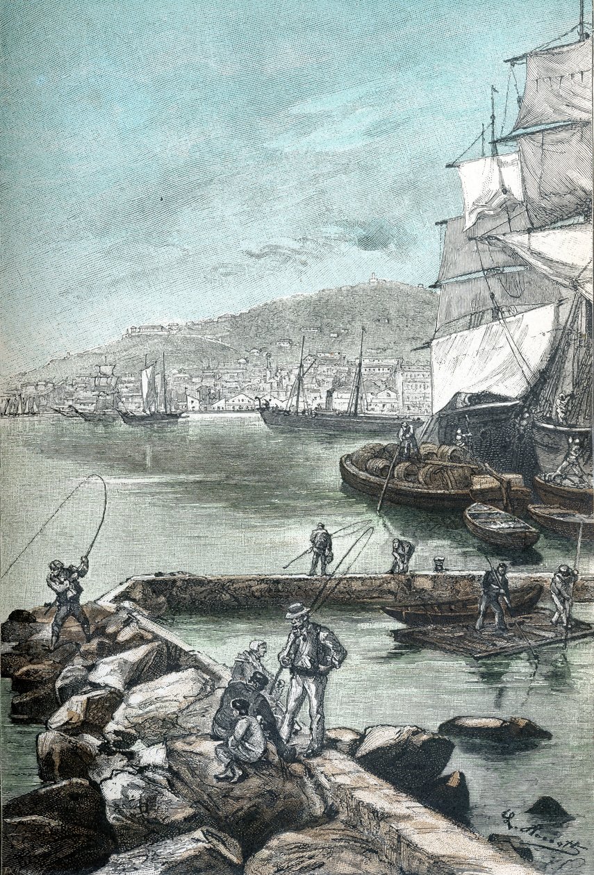 Illustration i kromotypografi til "Clovis Dardentor" af Jules Verne, gravering af L. Benett til udgaven Hetzel 1896 (gravering) af Hippolyte Leon Benett