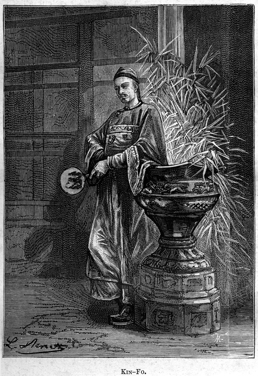 Kin-Fo. I "" The Tribulations of a Chinese in China"", roman af Jules Verne, red. Hetzel af Hippolyte Leon Benett