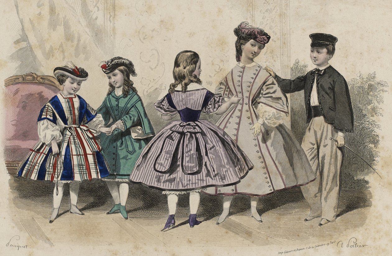 Uden titel, april 1861 (håndkoloreret gravering) af Hippolyte Louis Pauquet