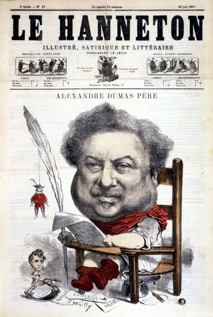 Alexandre Dumas Fader - i "" Le Hanneton"" fra 20/06/1867 af Hippolyte Mailly