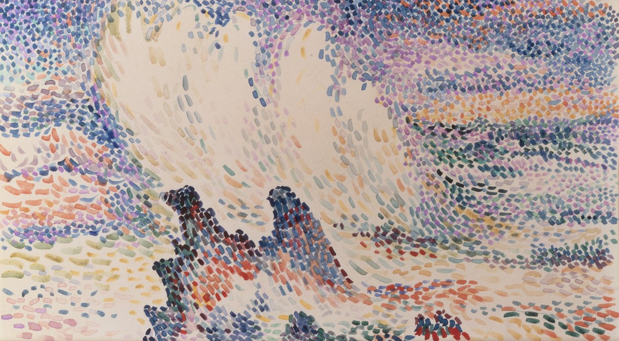 Study of Waves (akvarel på papir) af Hippolyte Petitjean