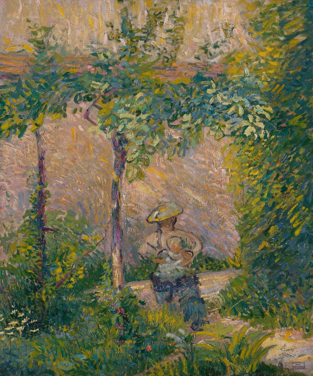 Woman in the Garden (olie på lærred) af Hippolyte Petitjean