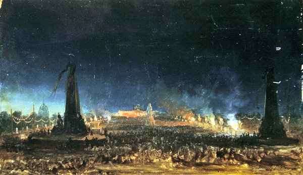Natfestival på Champ de Mars, Paris af Hippolyte Victor Valentin Sebron