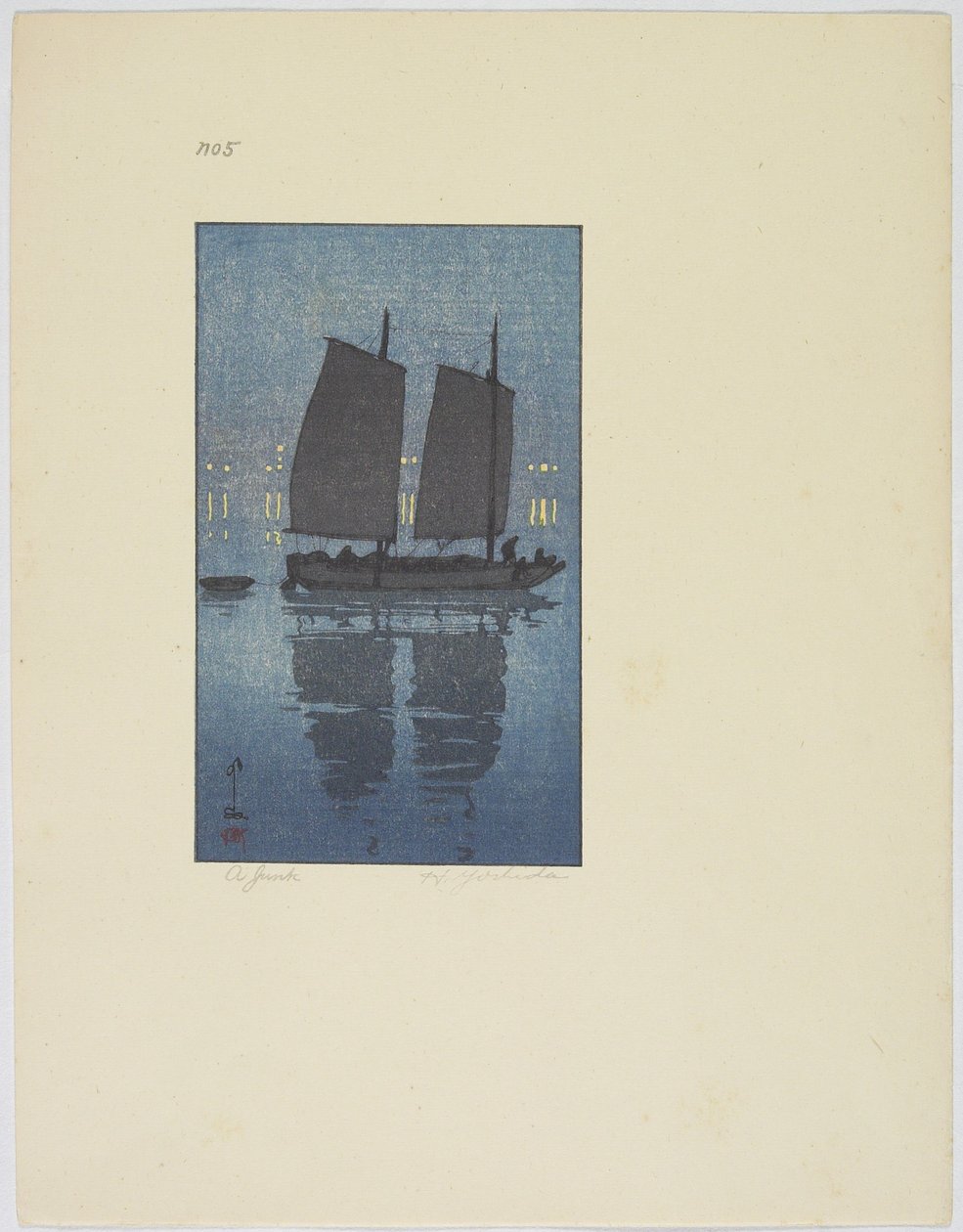 A Junk, Plade nr. 5, slutningen af det 19.-midten af det 20. århundrede af Hiroshi Yoshida