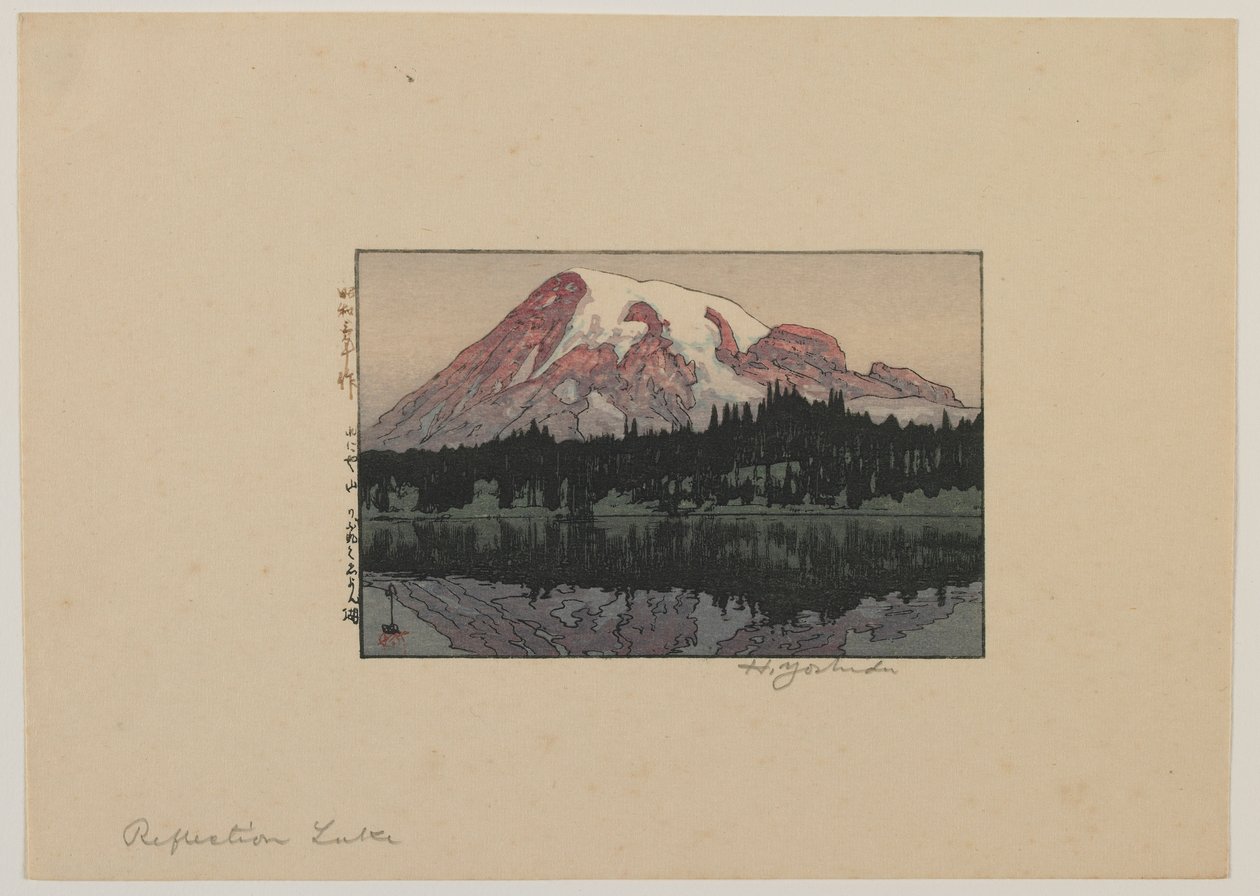 Reflection Lake på Mount Rainier, Showa-æra af Hiroshi Yoshida
