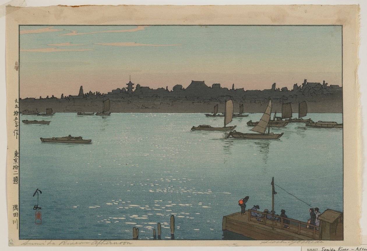 Sumida River - Afternoon, fra serien, Twelve Scenes of Tokyo, Taisho-æra af Hiroshi Yoshida