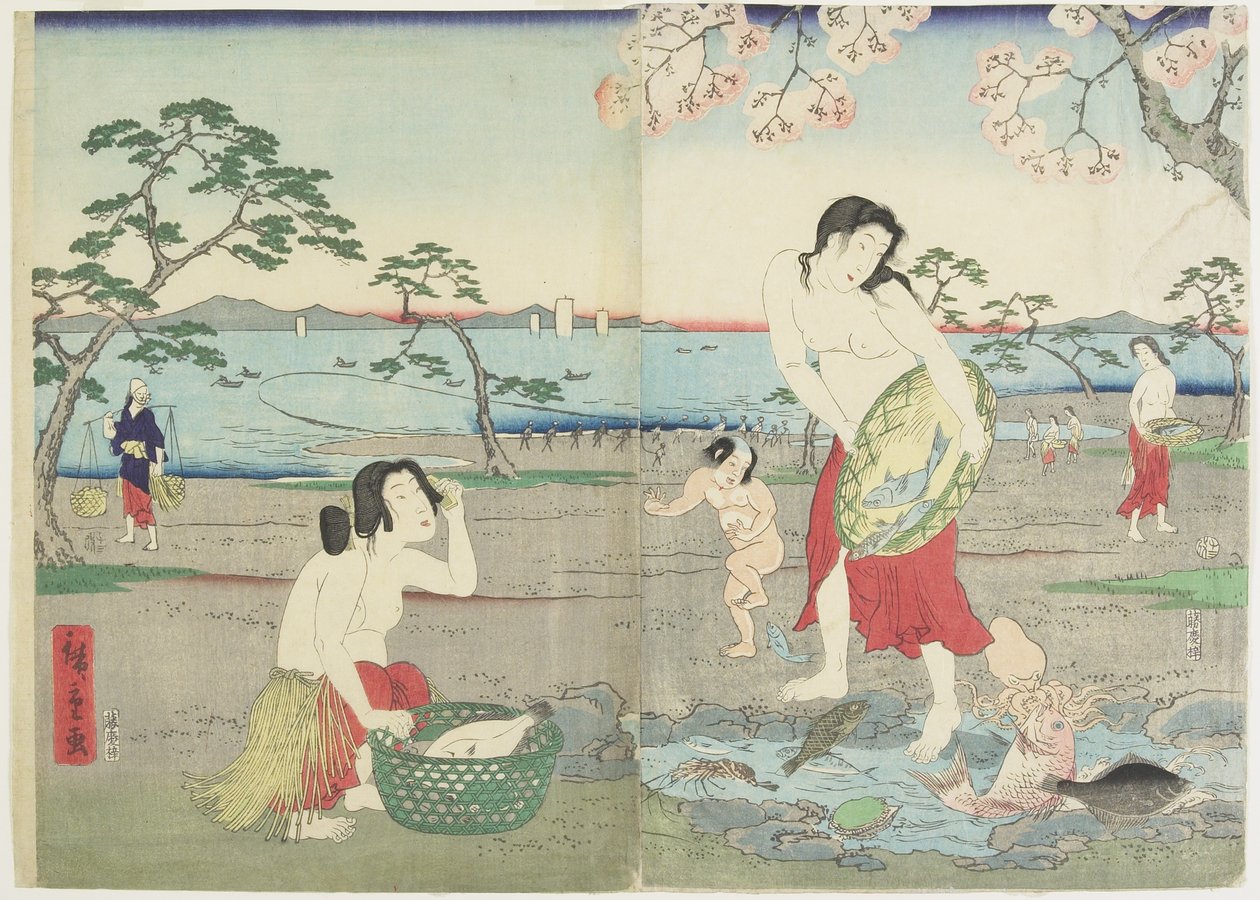 (Fiskerkvinder), marts 1864 af Hiroshige II