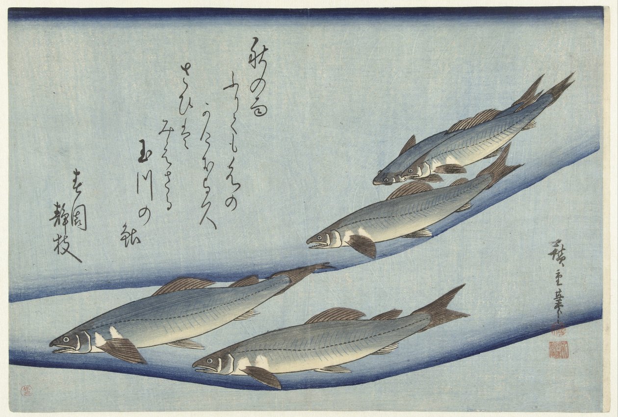 Ørred af Hiroshige (I) , Utagawa