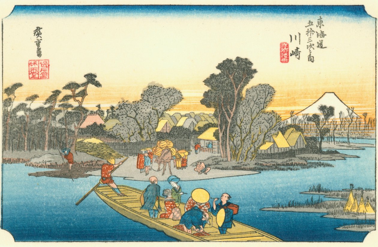 De 53 stationer i Tōkaidō - #3. Kawasaki af Hiroshige
