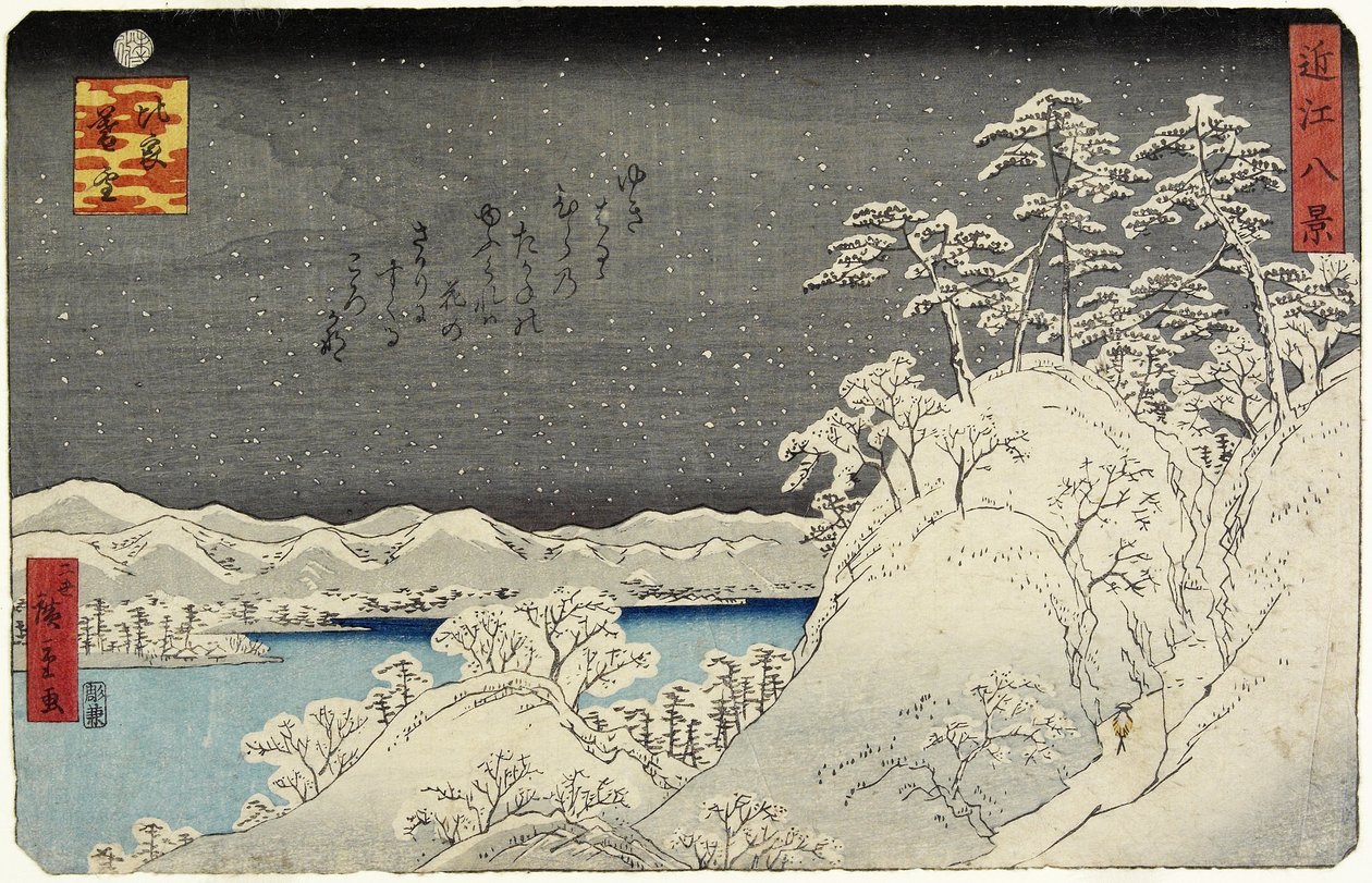 Aftensne på Mount Hira, januar 1859 af Hiroshige II