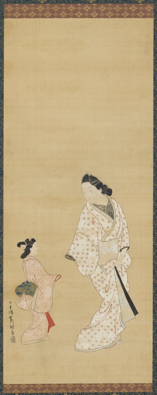 Yujo og en pige, 1688-1697. af Hishikawa Morofusa