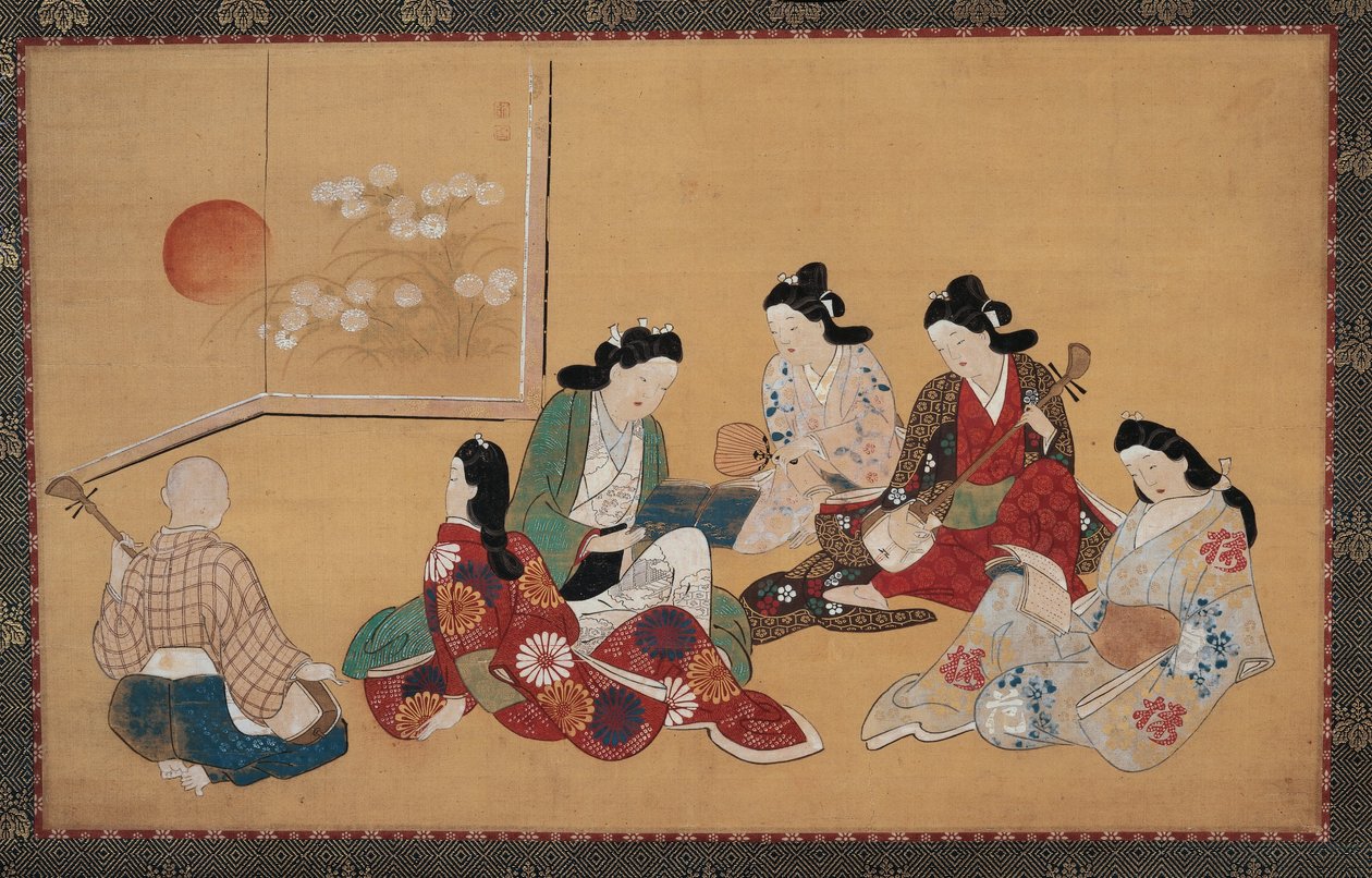 Musikalsk selskab af Hishikawa Moronobu