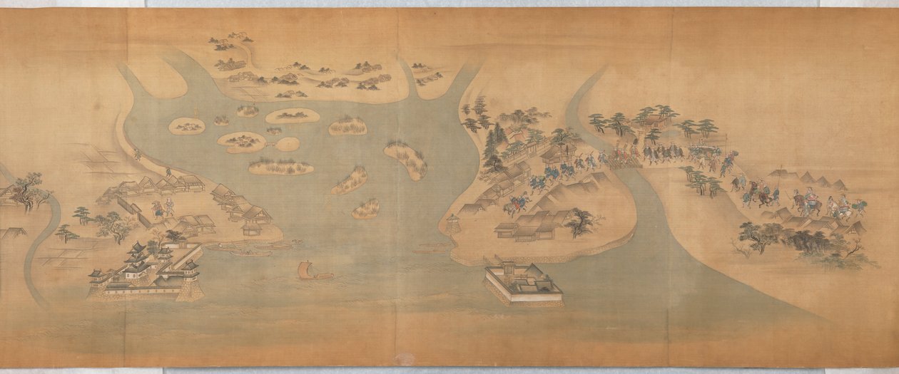 Tōkaidō-billedrulle af Hishikawa Moronobu