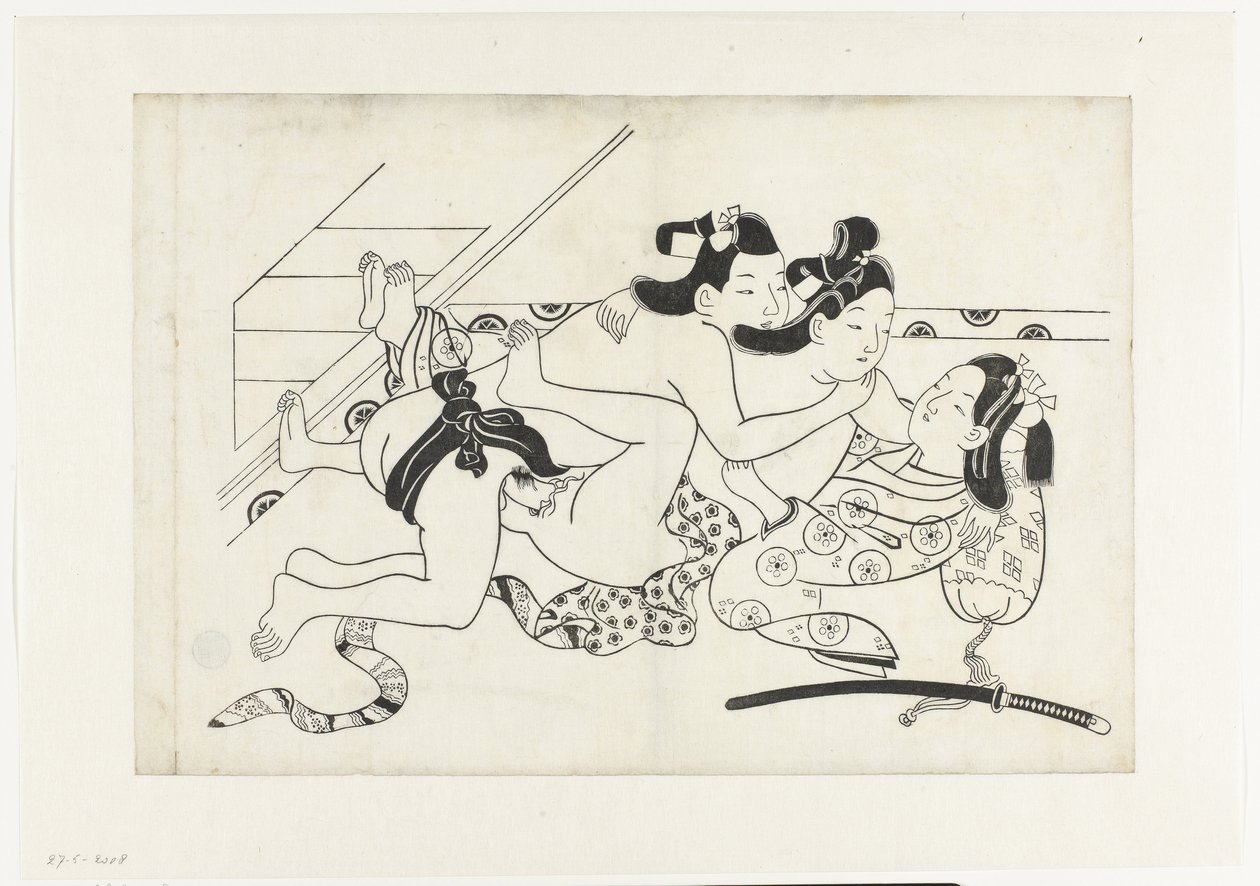 Erotisk show af Hishikawa Moroshige (attributed to)