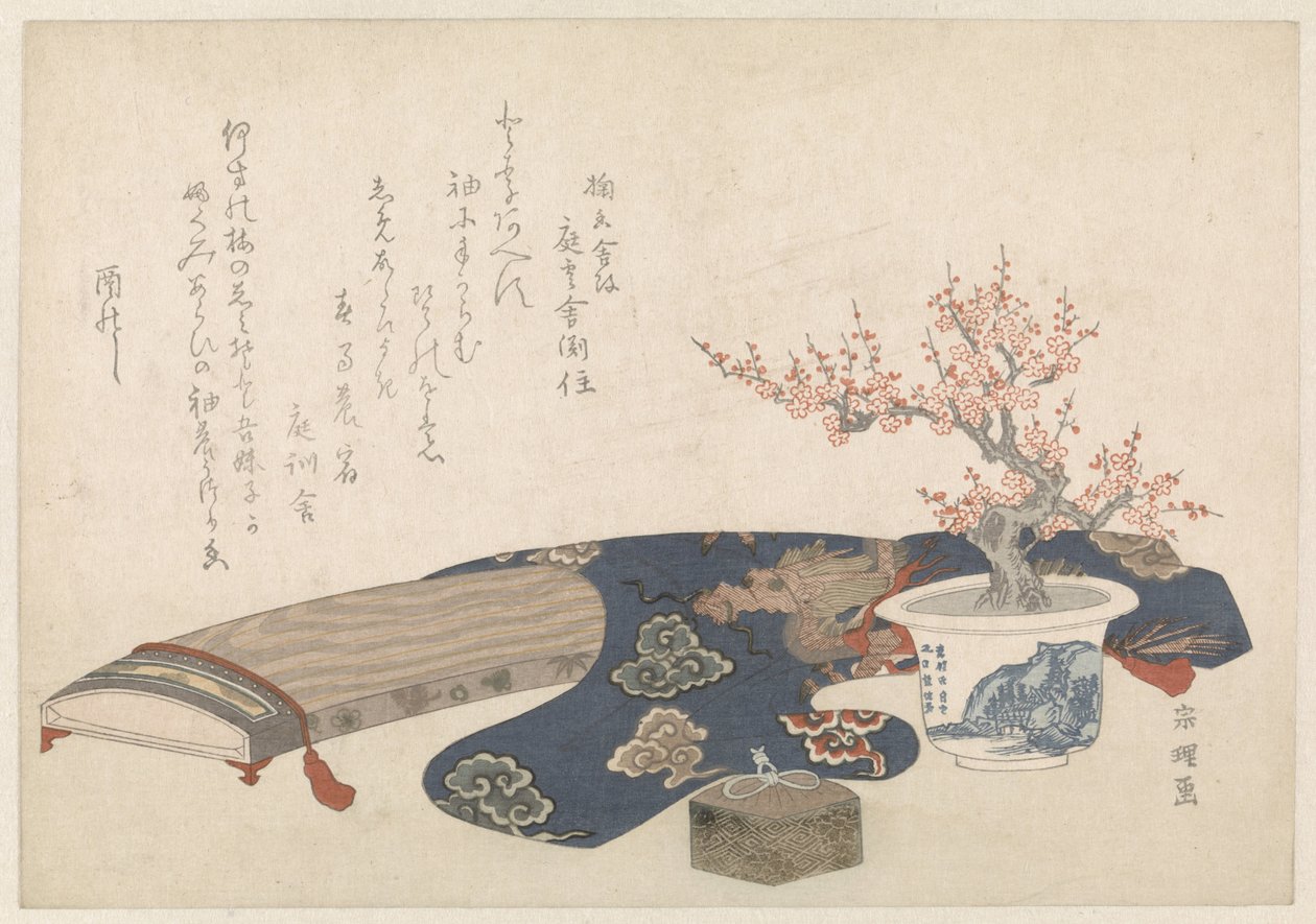 Stilleben med koto af Hishikawa Sori