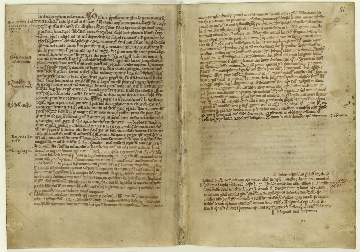 Versberetning om Magna Carta i Chronicle of Melrose Abbey, 1270