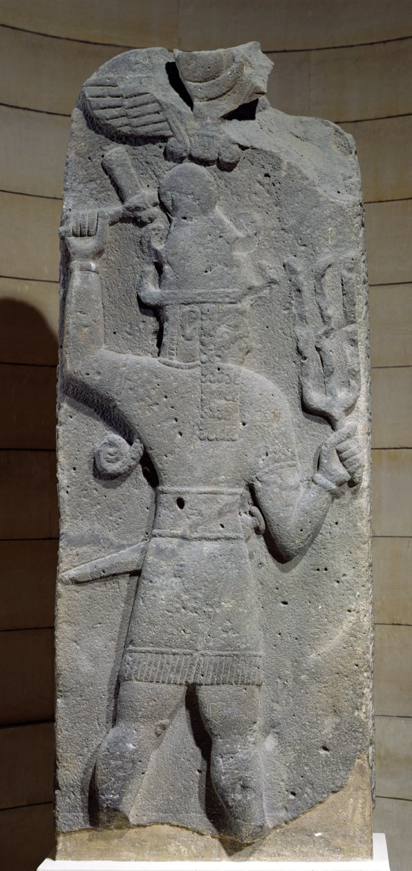 Stela af Teshub, syrisk stormgud, fra Tell Ahmar, Syrien (basalt) af Hittite