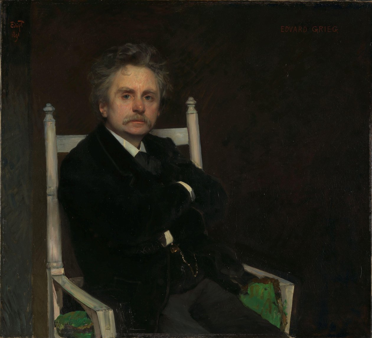 Portræt af komponisten Edvard Grieg af Hjalmer Eilif Emanuel Peterssen