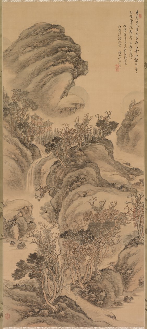 Solnedgang over Autumn Mountains, 1869. af Hoashi En Kyou