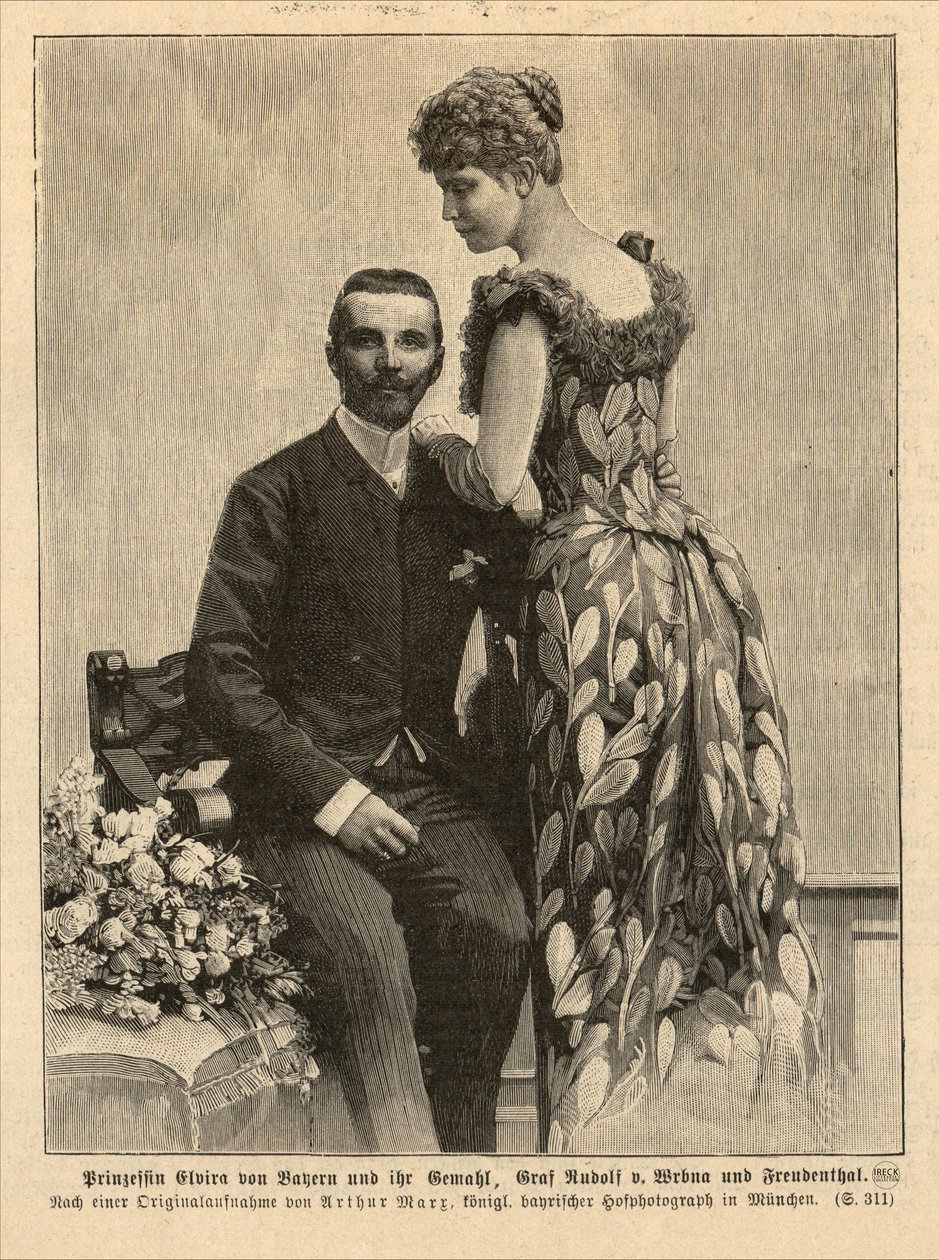 Prinsesse Elvira af Bayern (1868-1943) med sin mand Rudolf von Wrbna-Kaunitz-Rietberg-Questenberg og Freudenthal af Hofphotograph Arthur Marx