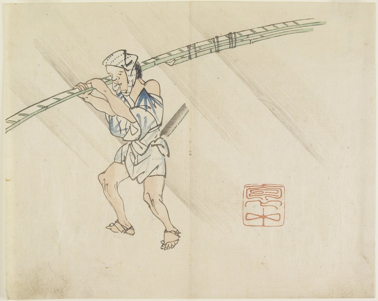 (Bambusstangsælger), ca. 1830 af Hogyoku
