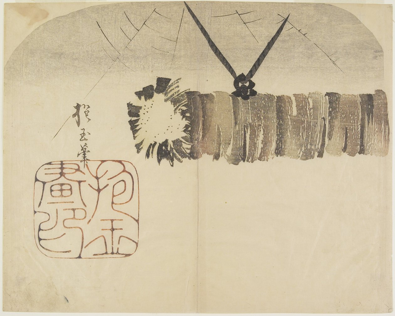 (Log brugt til at slå tempelklokker), ca. 1830 af Hogyoku
