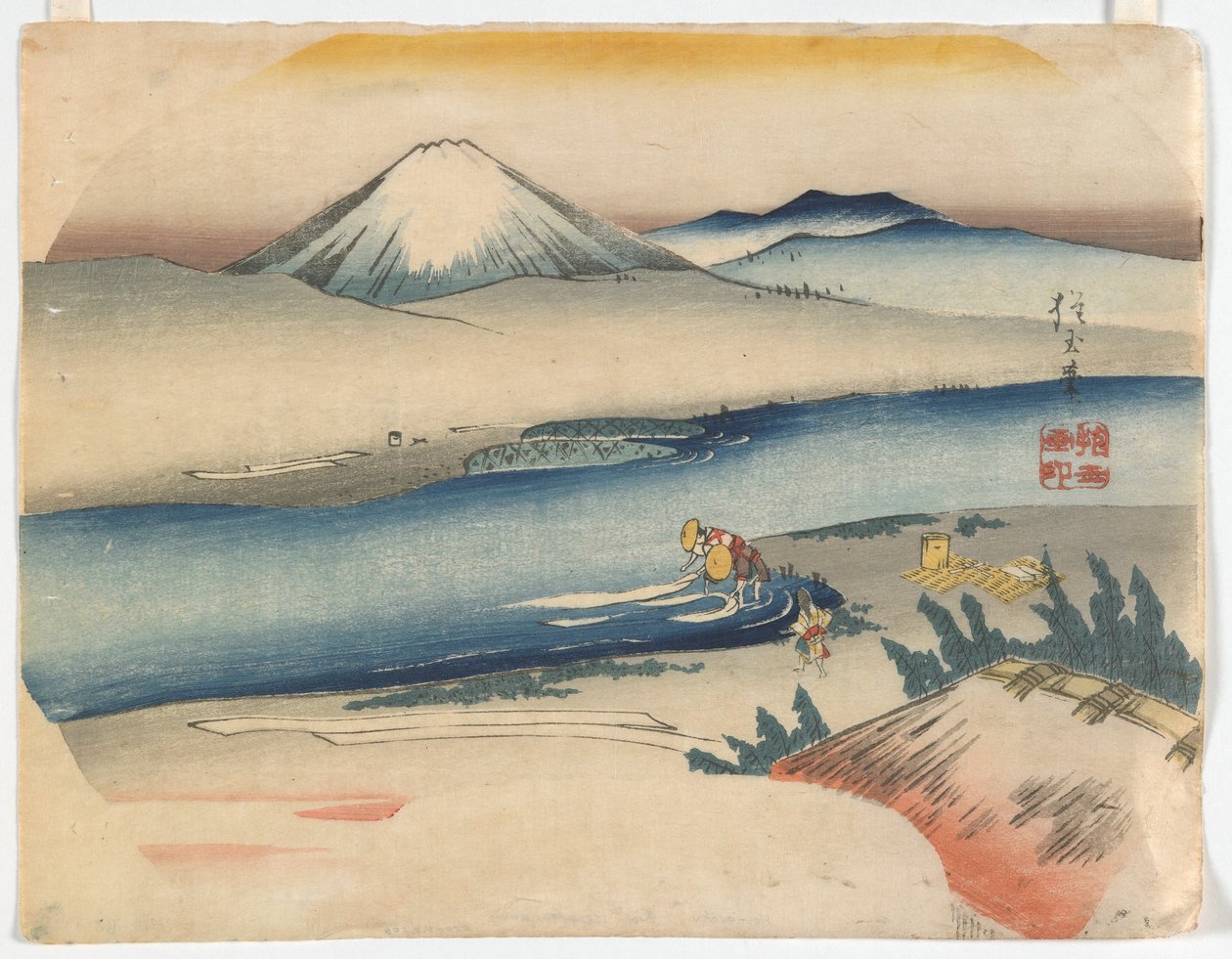 Mount Fuji, Edo-perioden, ca. 1840 (træblok i farver) af Hogyoku