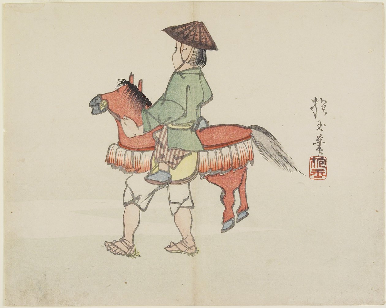 (Gadeartist med hestekostume), ca. 1830 af Hogyoku