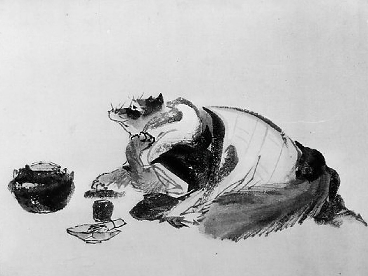 Grævling, 1800-tallet. af Hokusai School.