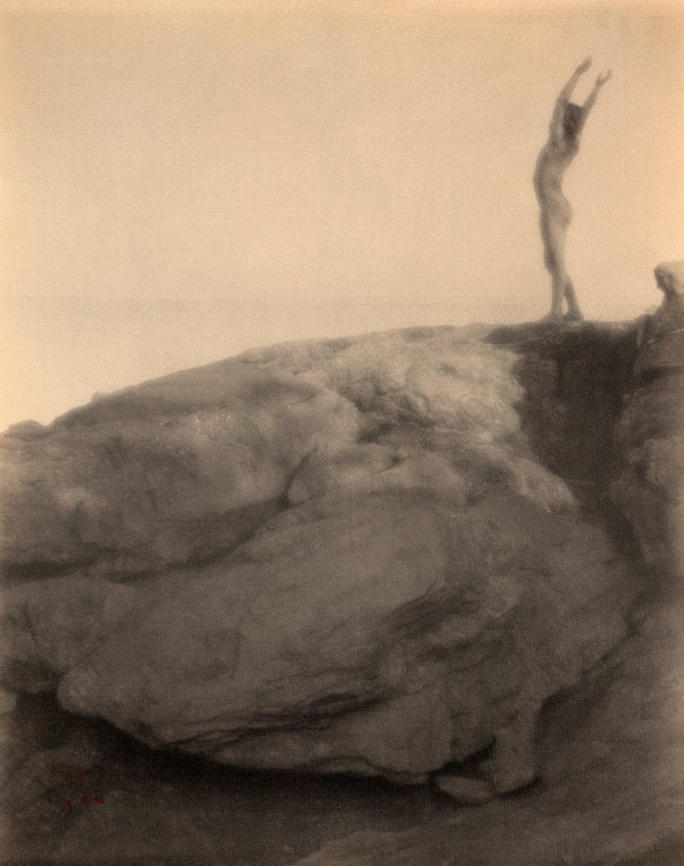 Boy in Rocky Landscape af F. Holland Day af Holland Fred Day