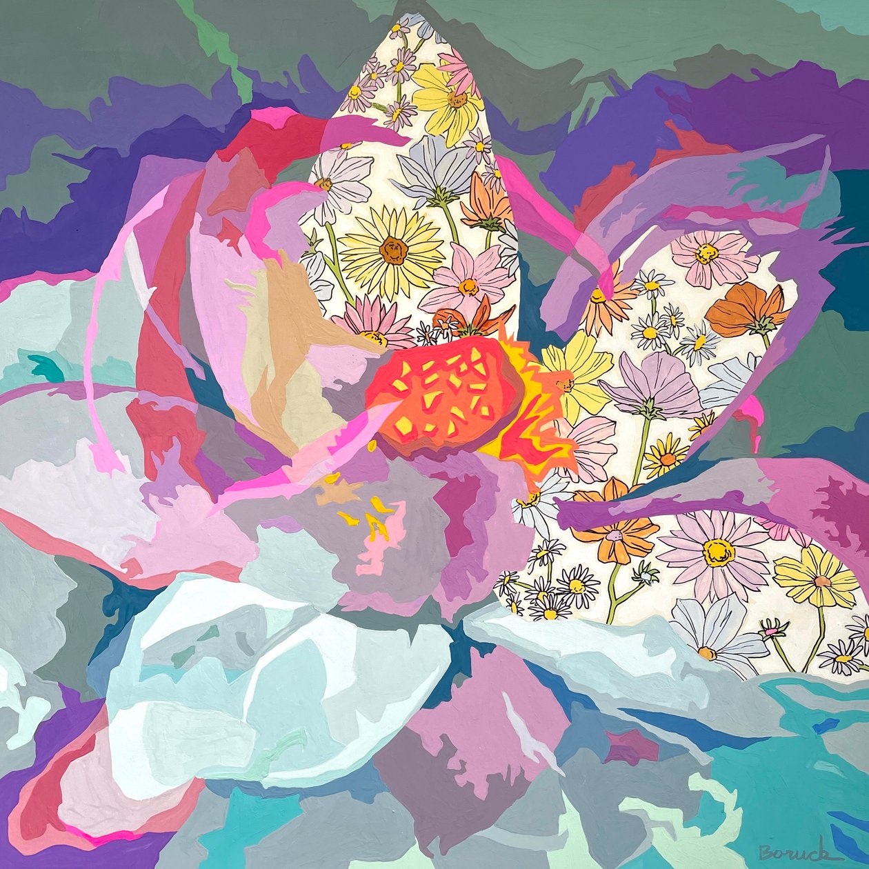 Floral Abstract #10, 2023 (gouache på papir) af Holly Boruck
