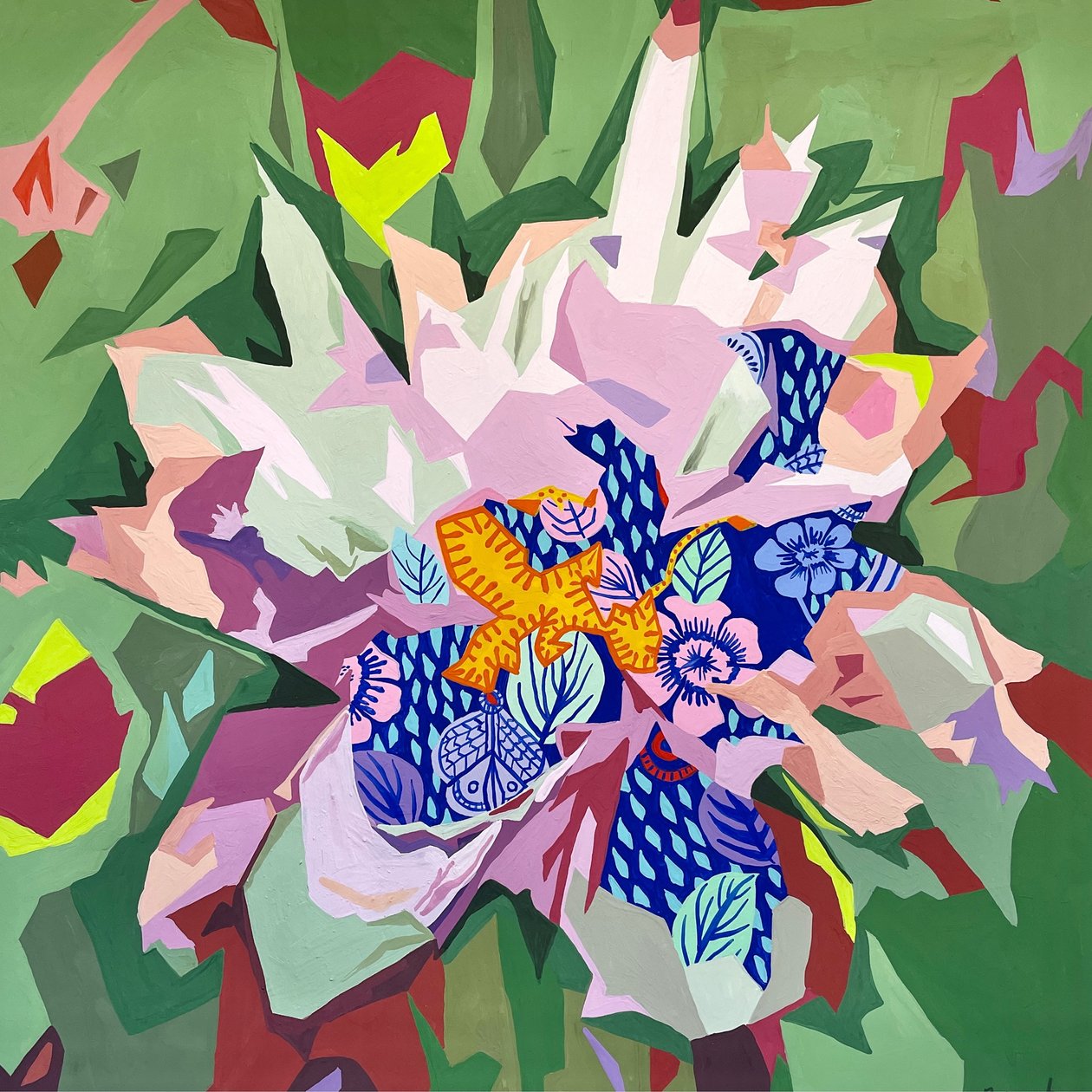 Floral Abstract #2, 2023 (gouache på papir) af Holly Boruck