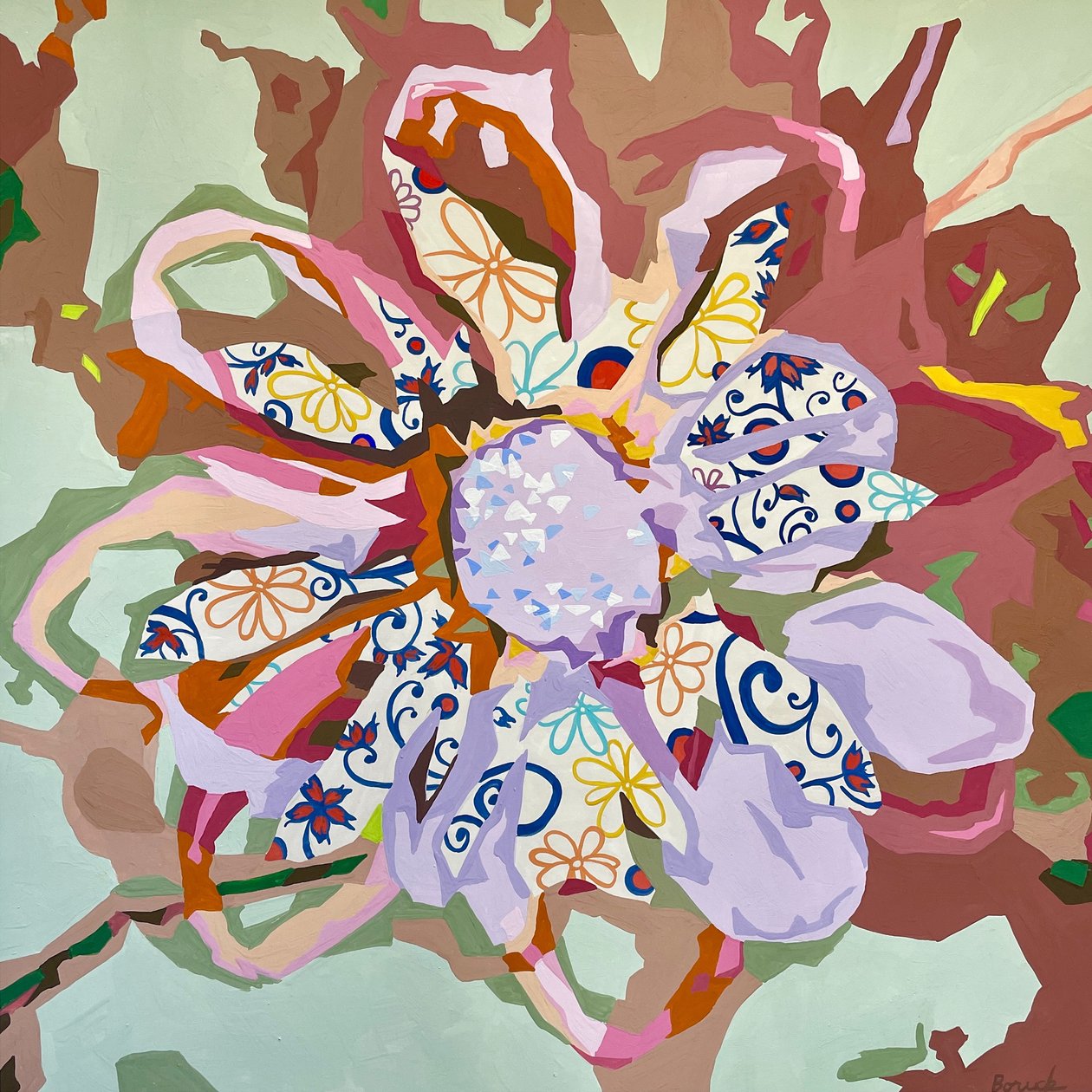 Floral Abstract #3, 2023 (gouache på papir) af Holly Boruck