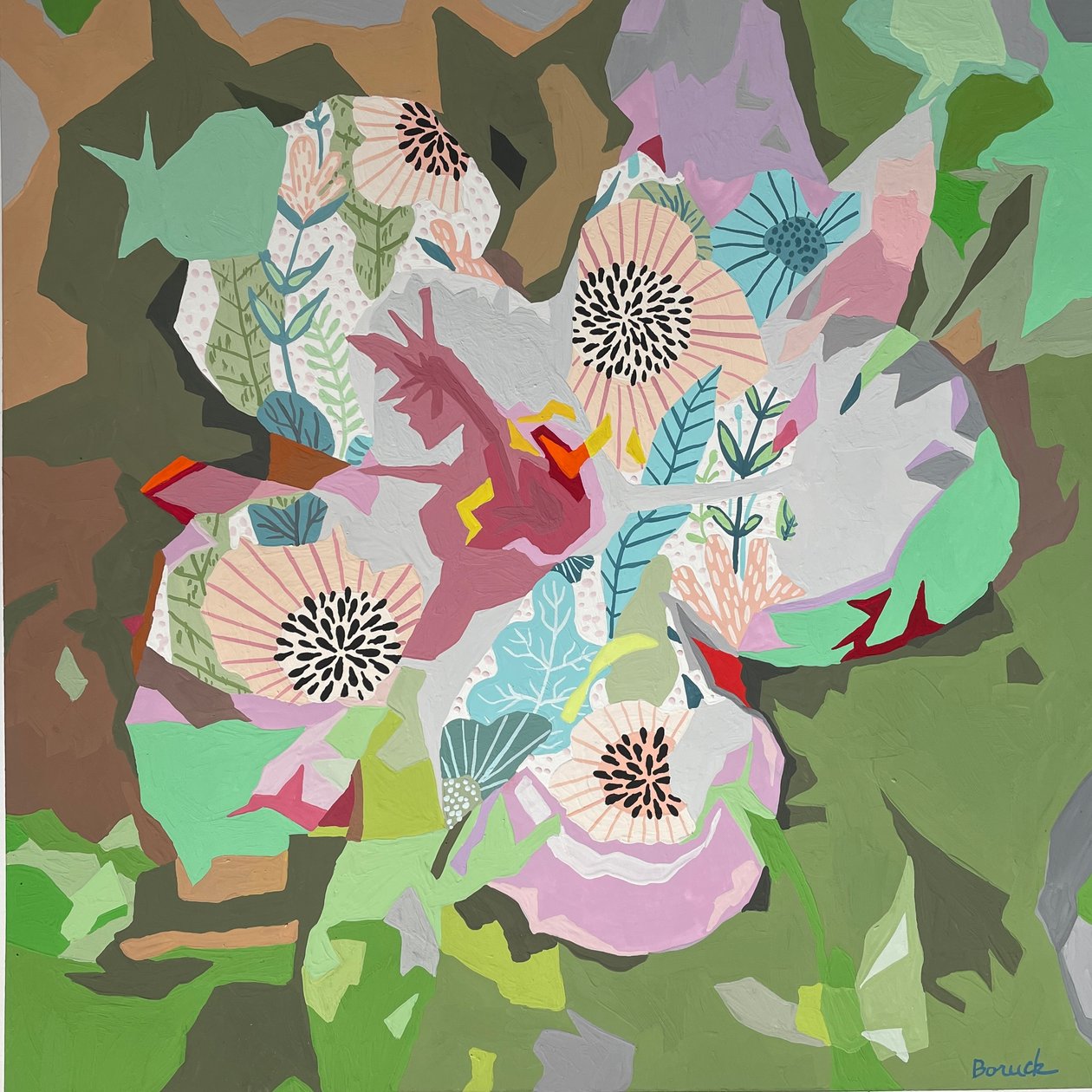 Floral Abstract #5, 2023 (gouache på papir) af Holly Boruck