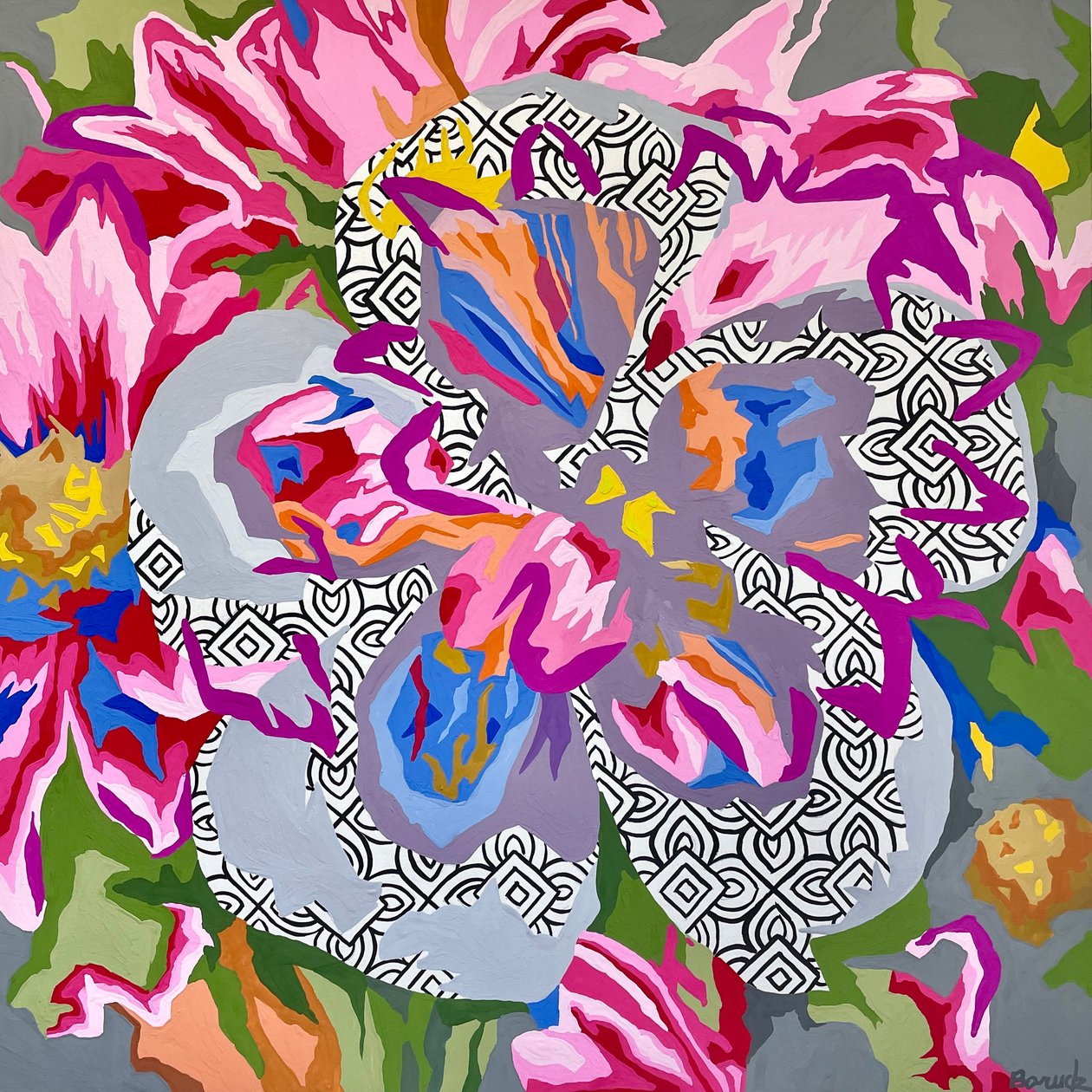 Floral Abstract #8, 2023 (gouache på papir) af Holly Boruck