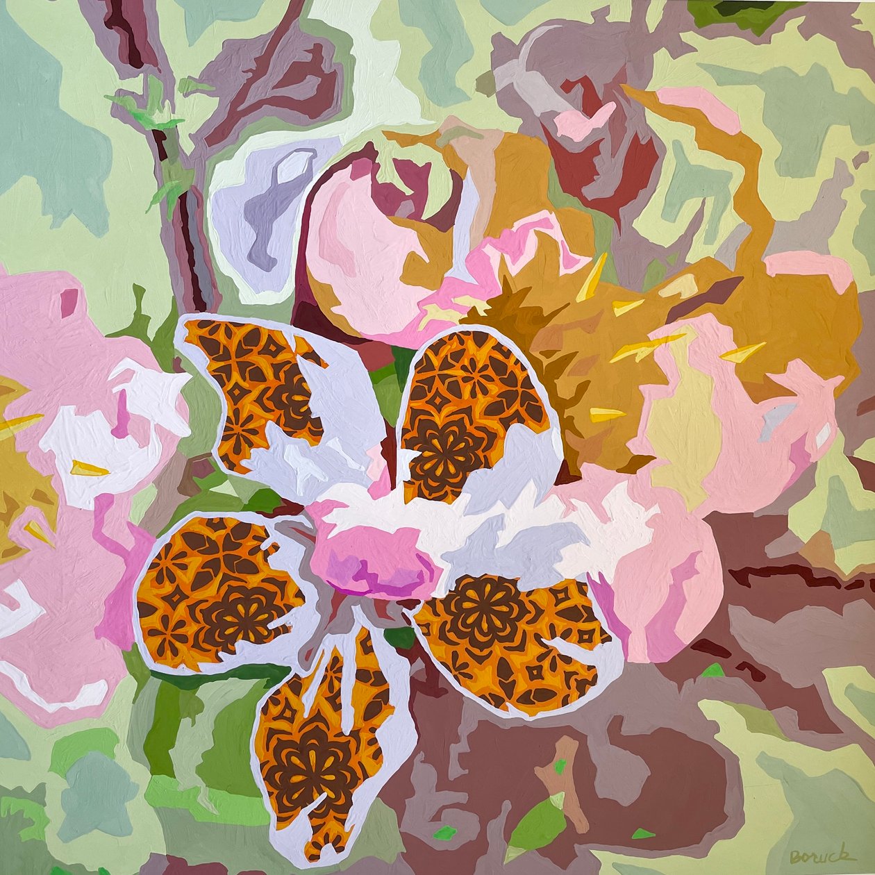 Floral Abstract #9, 2023 (gouache på papir) af Holly Boruck