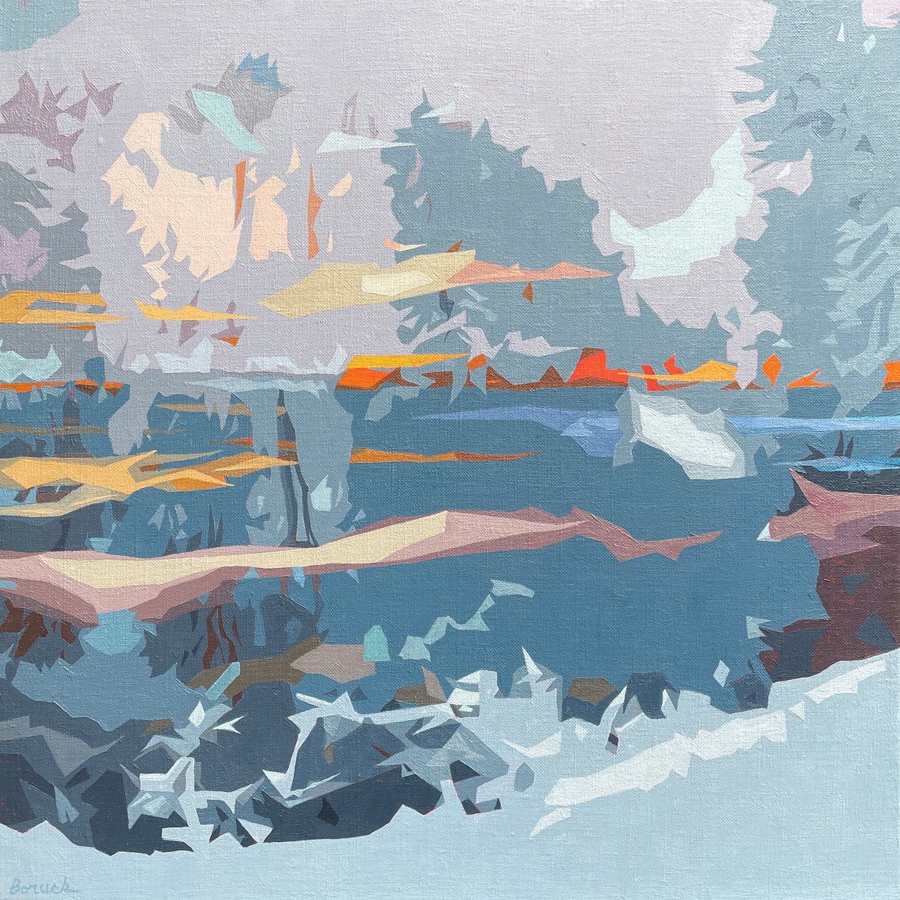 Landscape Obscura #5, 2023 (olie på linned) af Holly Boruck