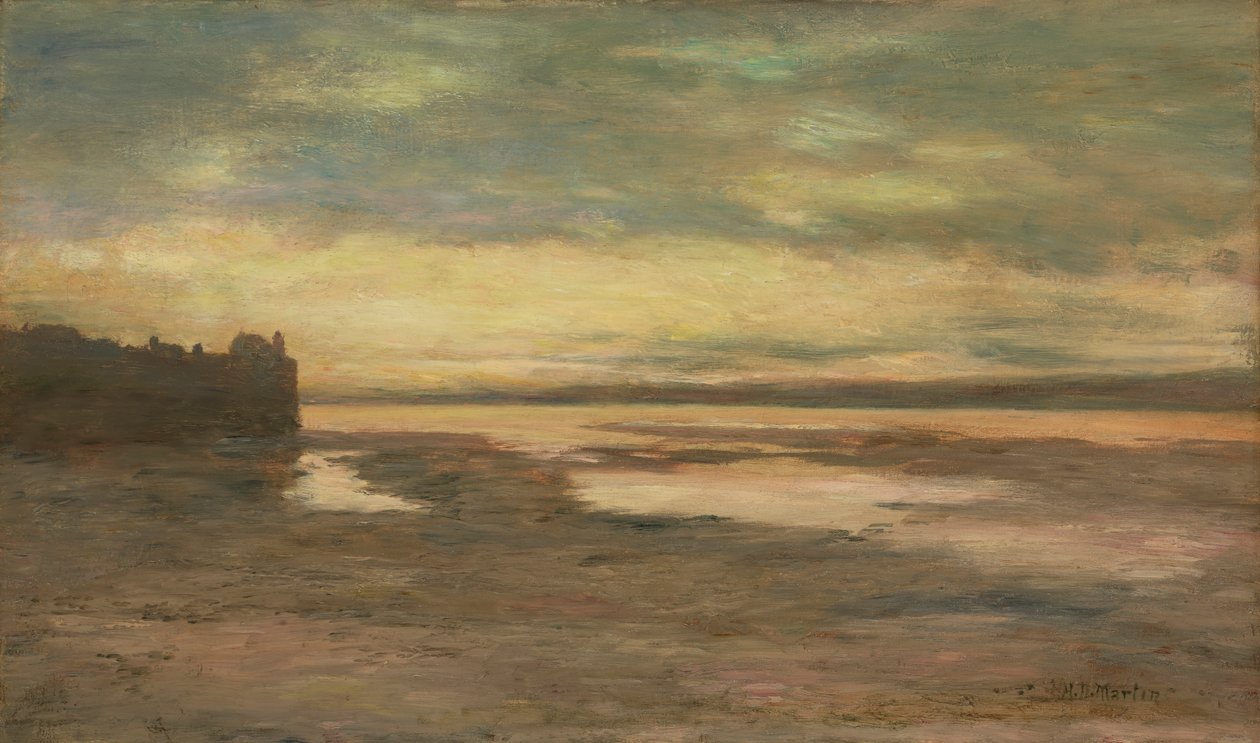 Aften på Themsen, ca. 1876. af Homer Dodge Martin