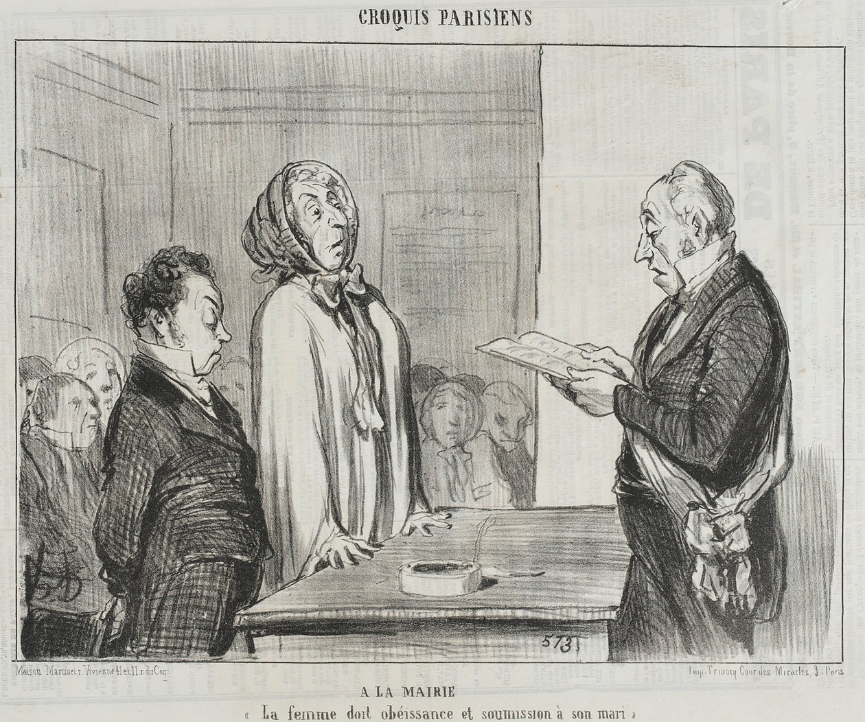 Hos borgmesteren ... af Honoré Daumier