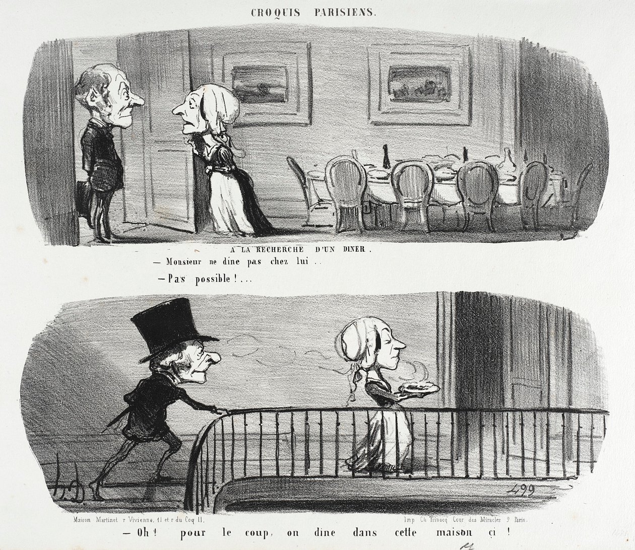 Leder efter en middag af Honoré Daumier