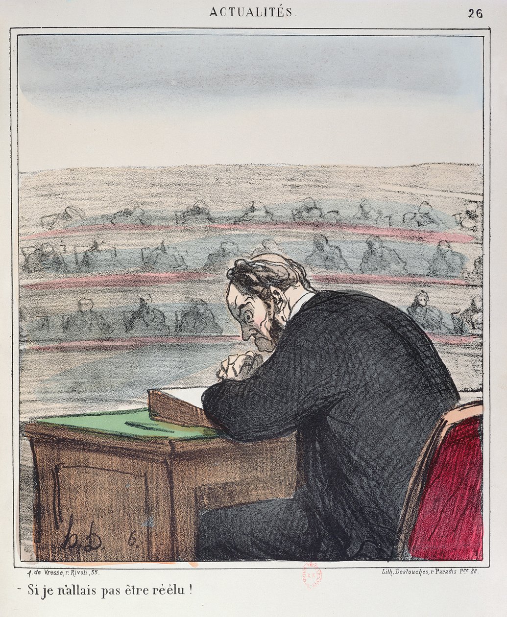 Karikatur af en stedfortræder ved forsamlingen, c.1850 af Honoré Daumier