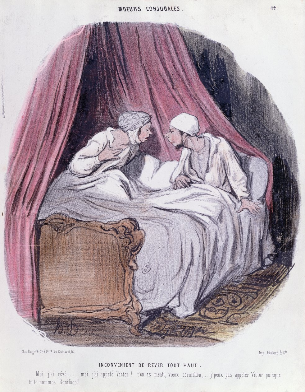 Tegneserie om ægteskab, midten af det nittende århundrede af Honoré Daumier
