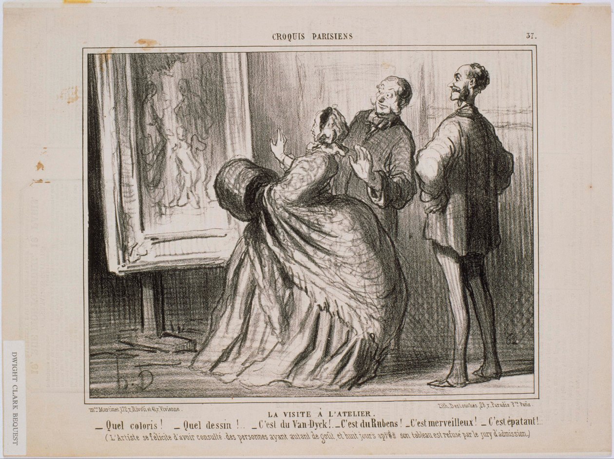 Parisisk skitse- Besøget på værkstedet- Sikke en skitse! Hvilken tegning! Dette er Van Dyck af Honoré Daumier