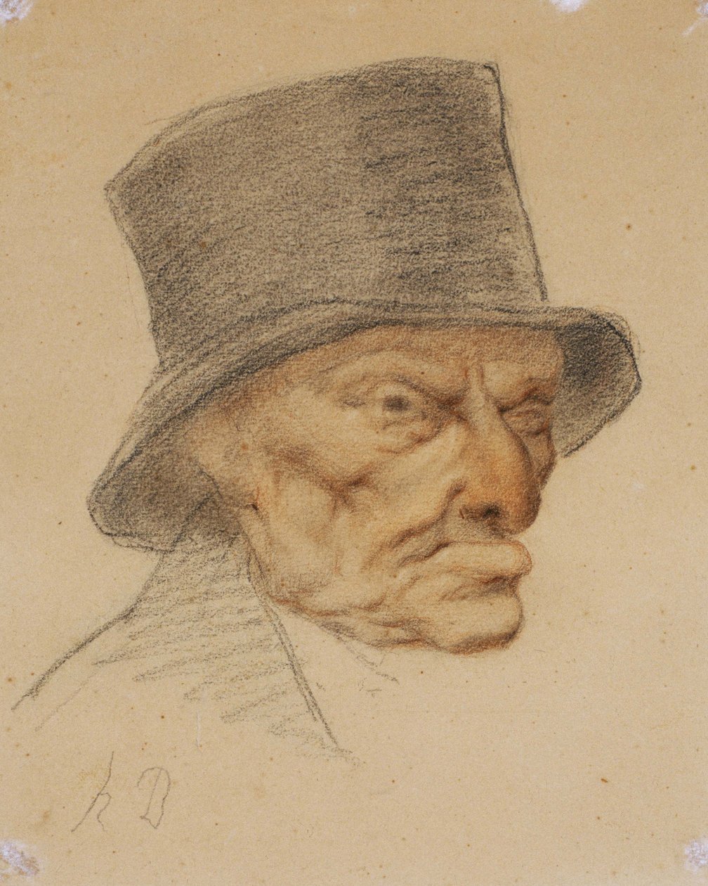 Hoved af en gammel mand af Honoré Daumier