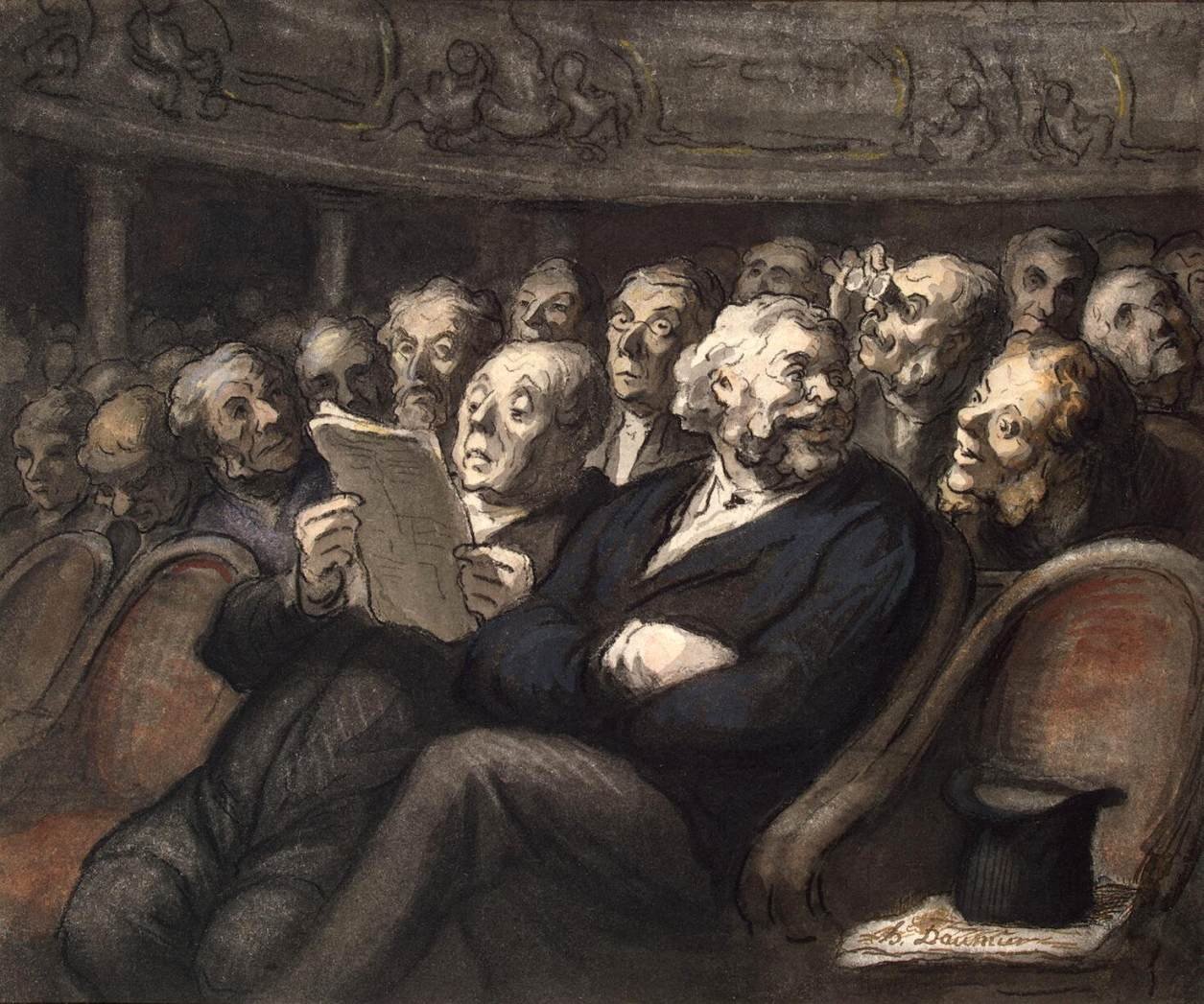 Pause i Comédie Française af Honoré Daumier