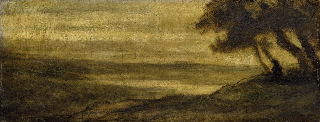 Landskab med en figur, ca. 1860 af Honoré Daumier