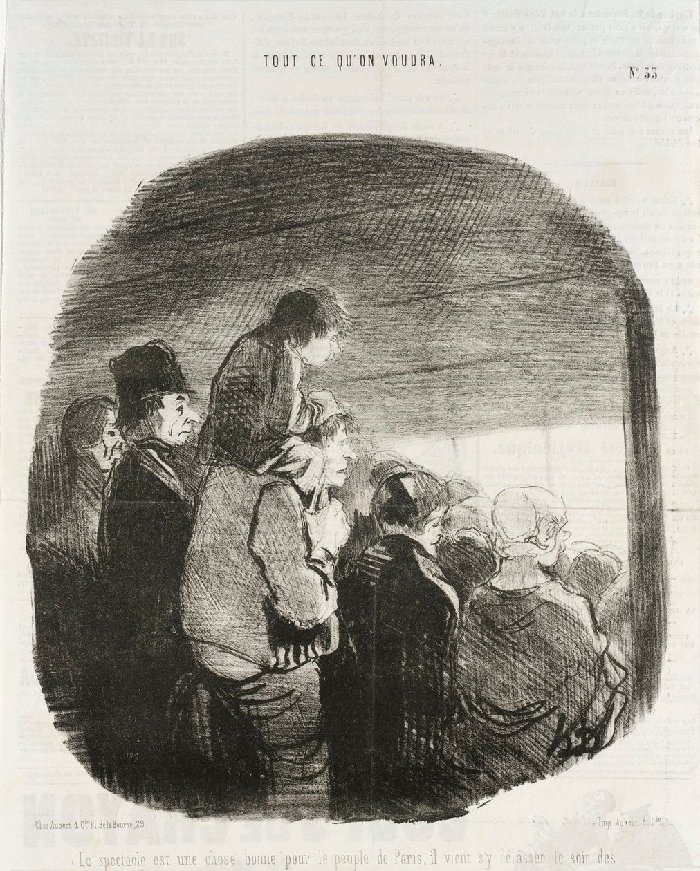 Skuespillet er en god ting for befolkningen i Paris af Honoré Daumier