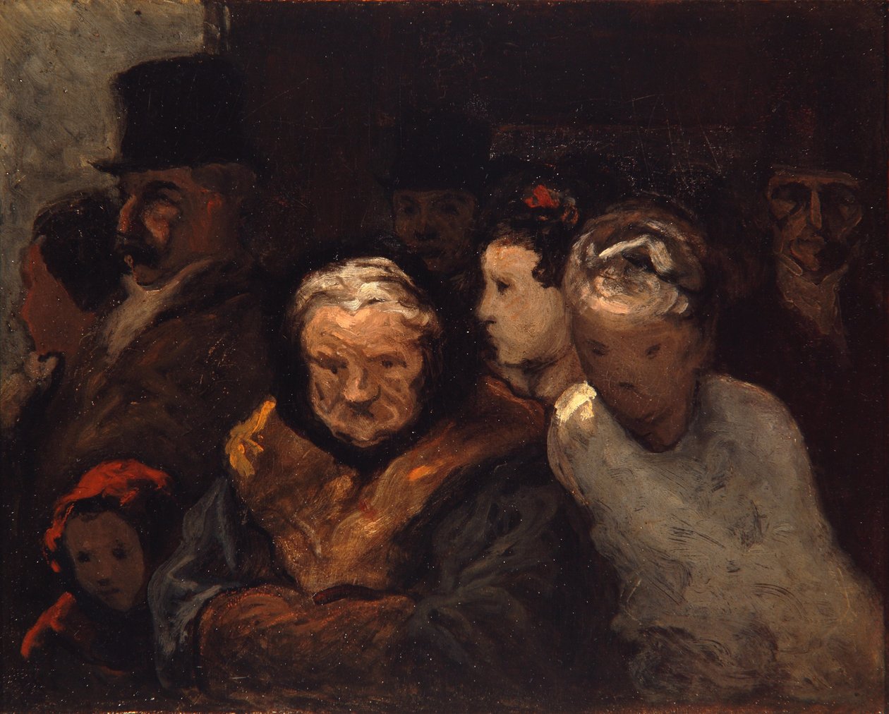 Forlader teatret, c.1865 af Honoré Daumier